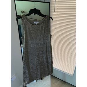Gold sequin shift dress